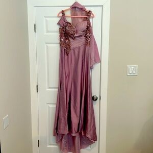 Sarafia Couture Silk Purple Lavender Formal Gown Dress Mother of The Bride Sz 8